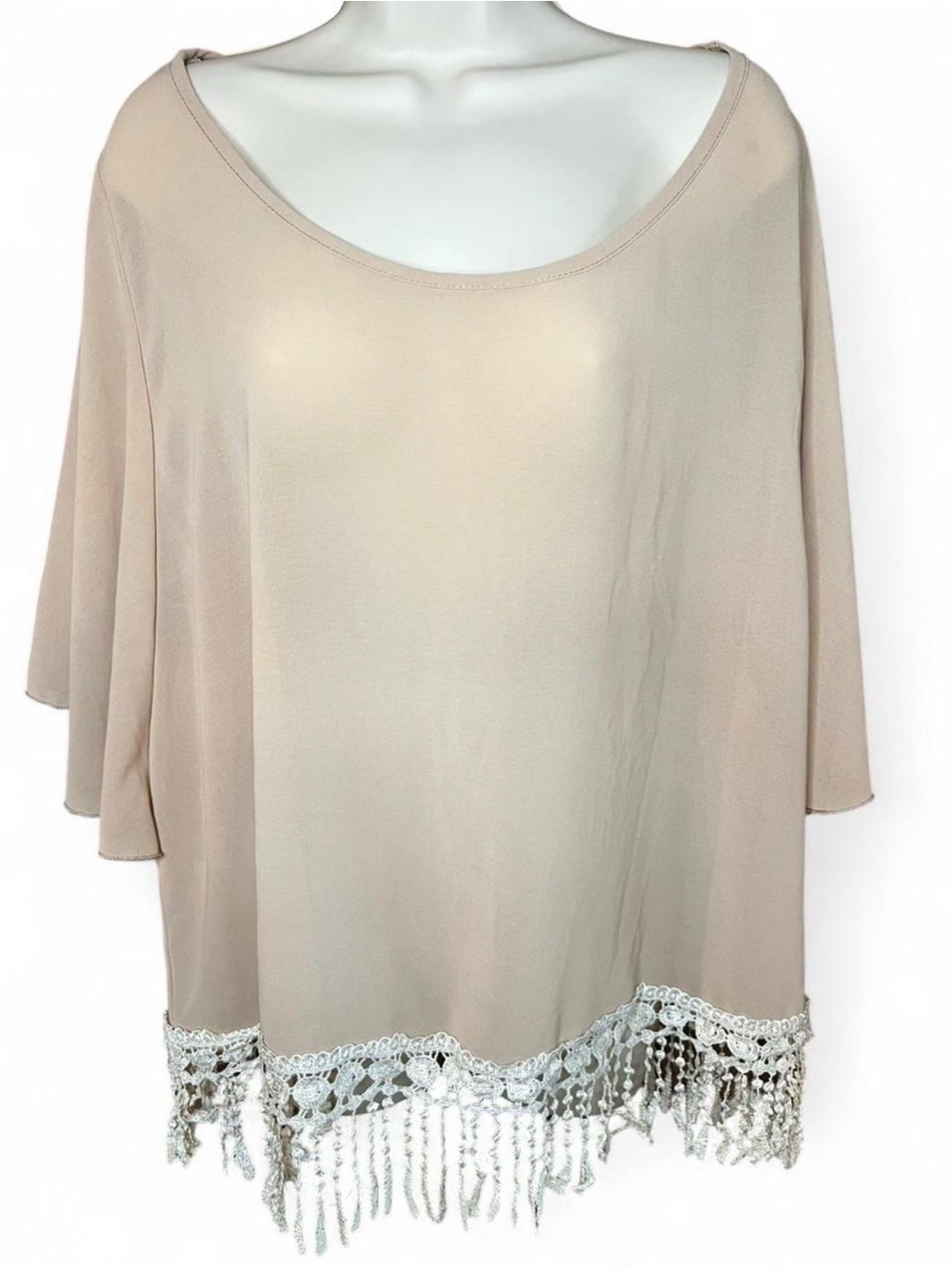 Boho Fringe Crochet Chiffon Top Resortwear Indie Coquette Western Plus Size